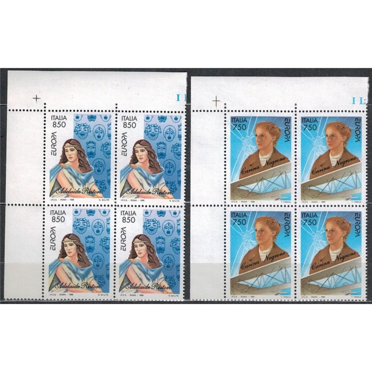 ITALY 1996 Europe 2v in blocks of four MNH**