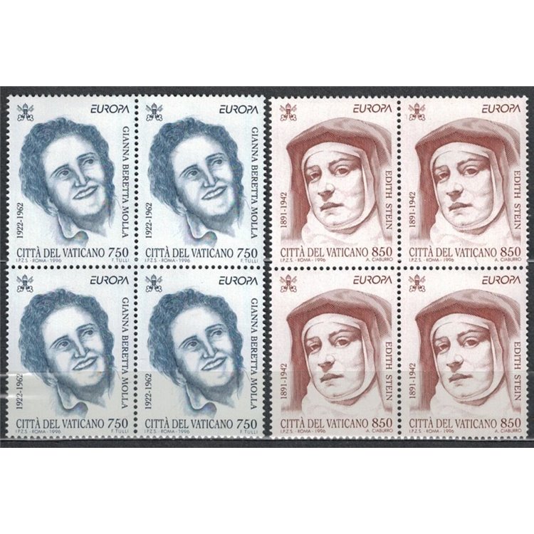 VATICAN 1996 Europe 2v in blocks of four MNH**