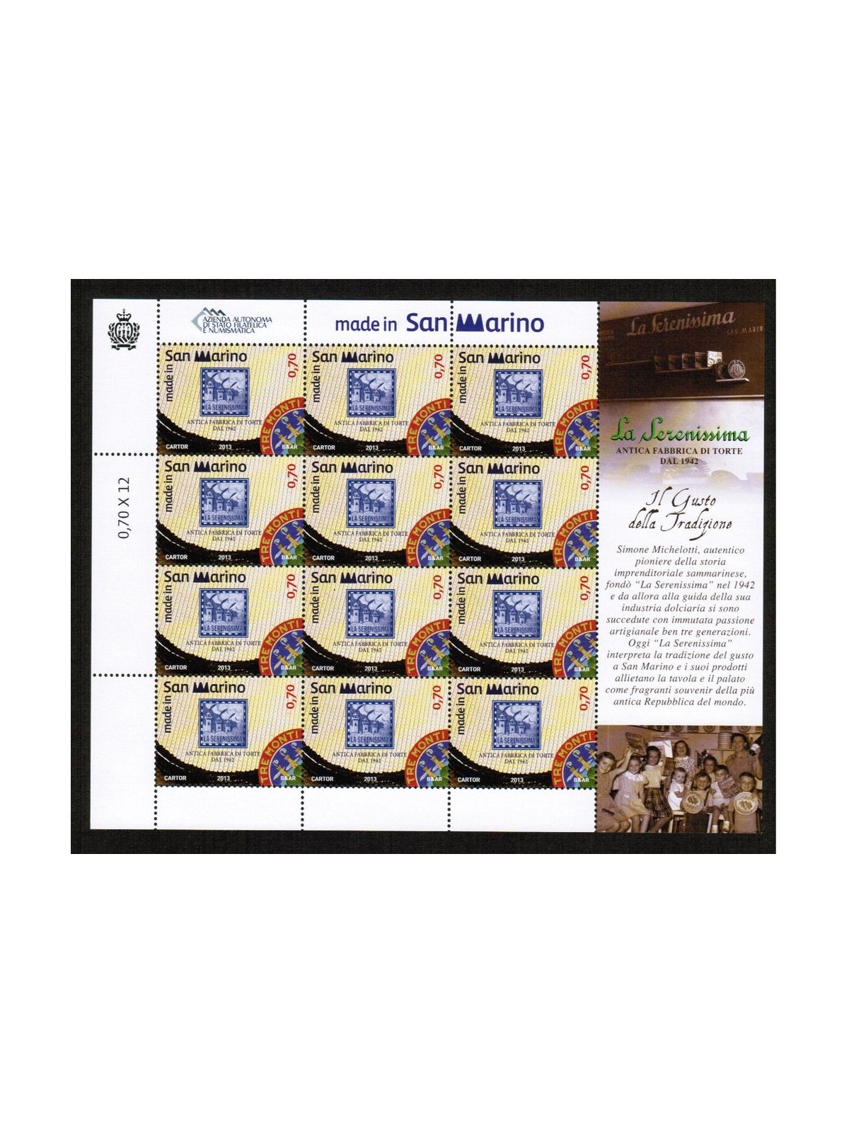 SAN MARINO 2013 Made in San Marino (la Serenissima) MF MNH**