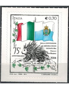 ITALIA 2014 Convenzione con San Marino MNH**