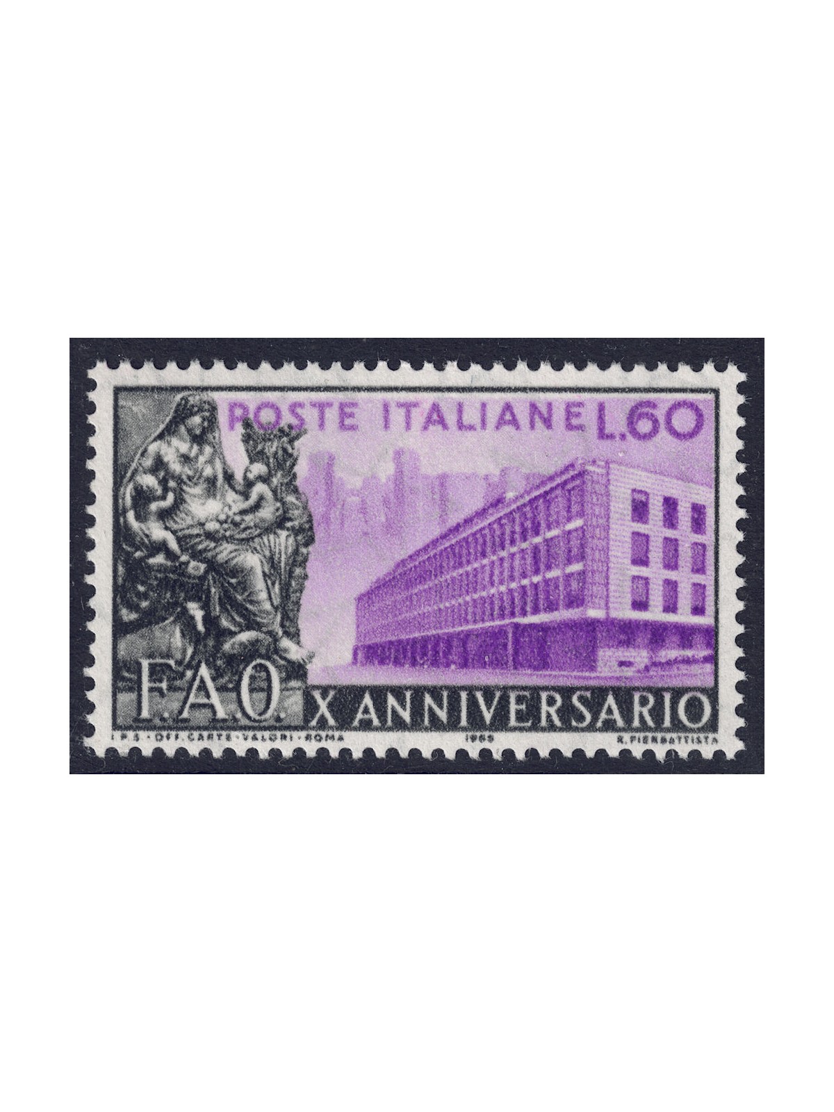 ITALY 1955 Anniversary FAO MNH**