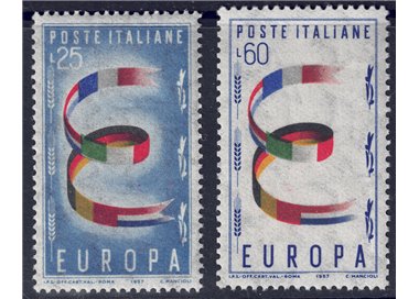 ITALIA 1957 Europa 2v MNH**