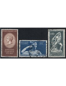 ITALY 1957 Antonio Canova 3v us