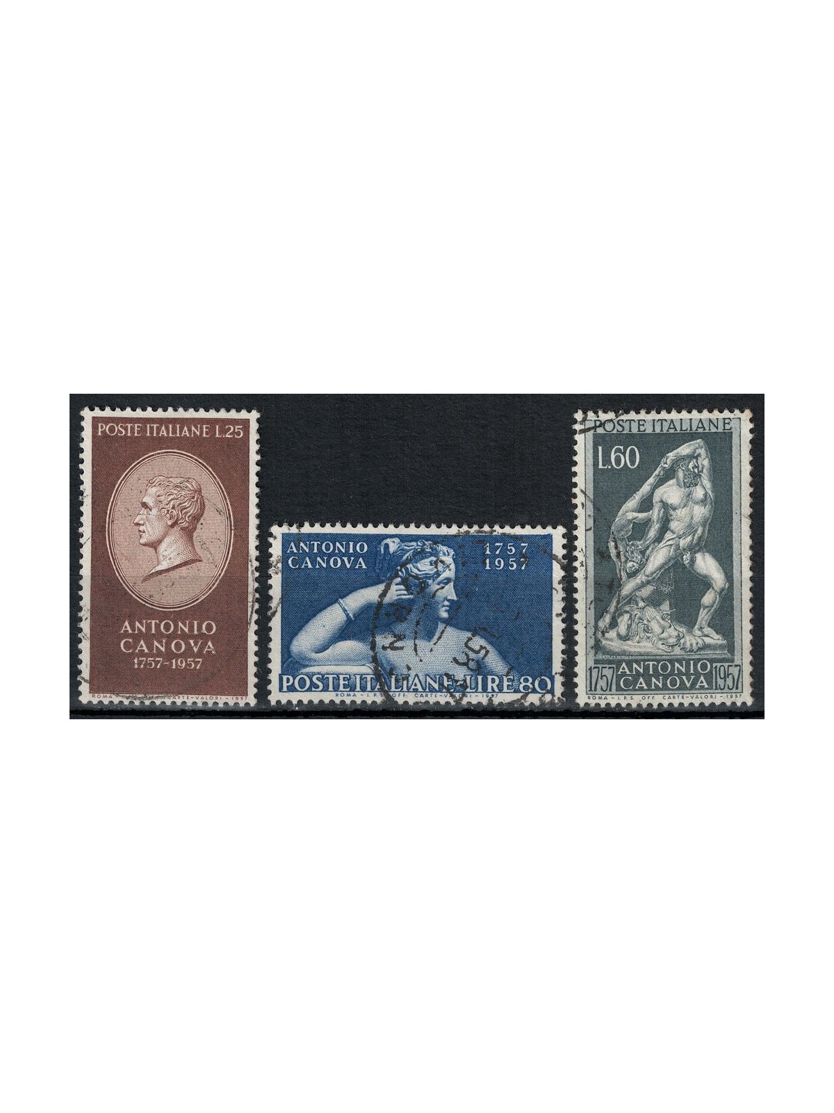 ITALY 1957 Antonio Canova 3v us