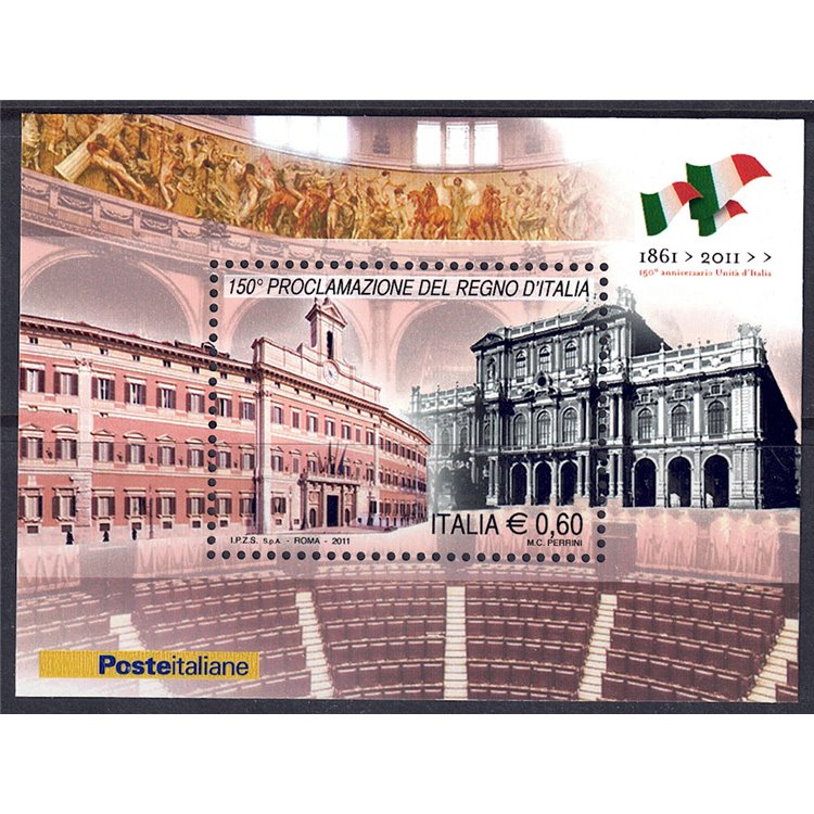 ITALY 2011 Unification of Italy (Montecitorio) s/s MNH**