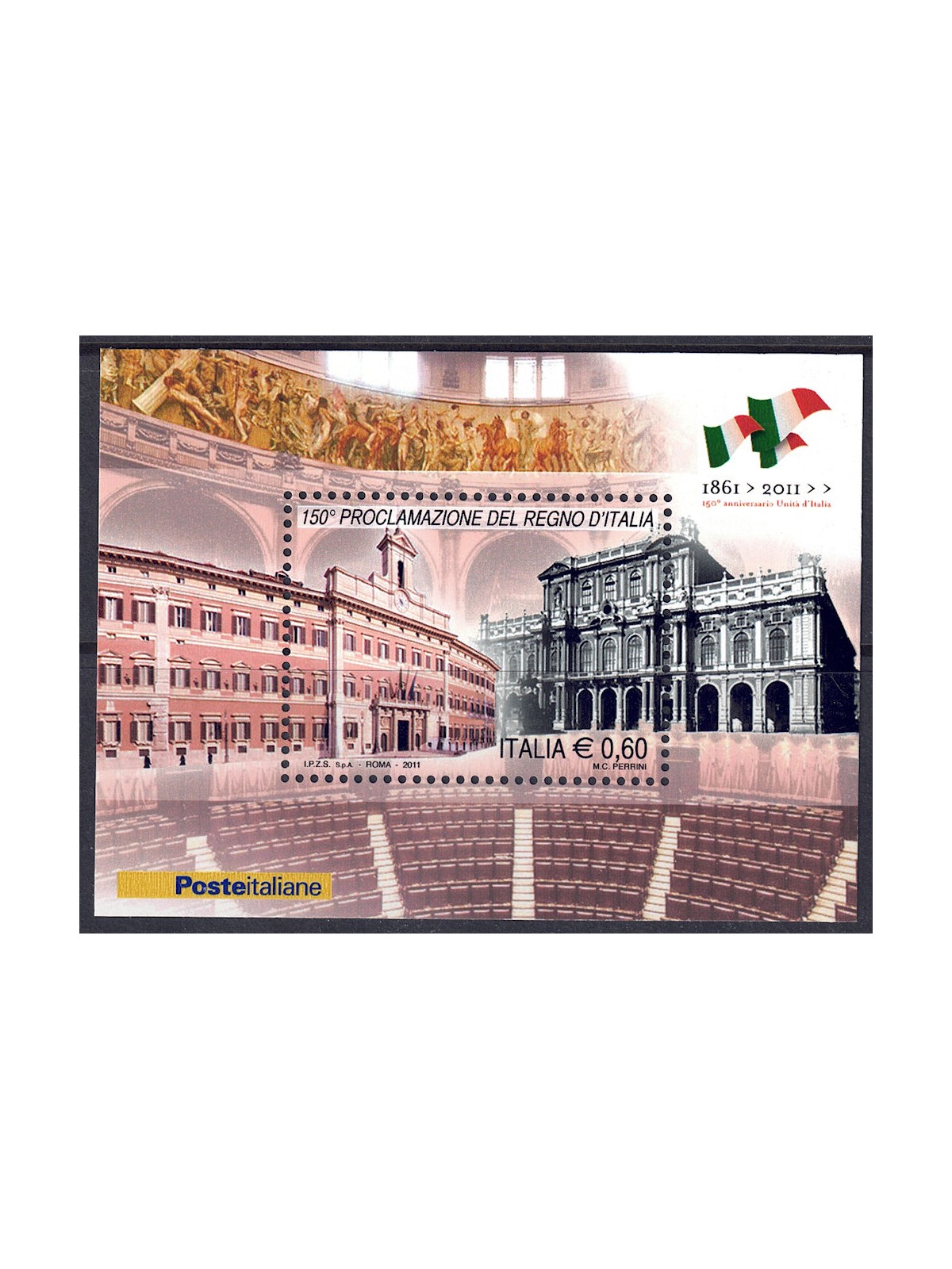 ITALY 2011 Unification of Italy (Montecitorio) s/s MNH**