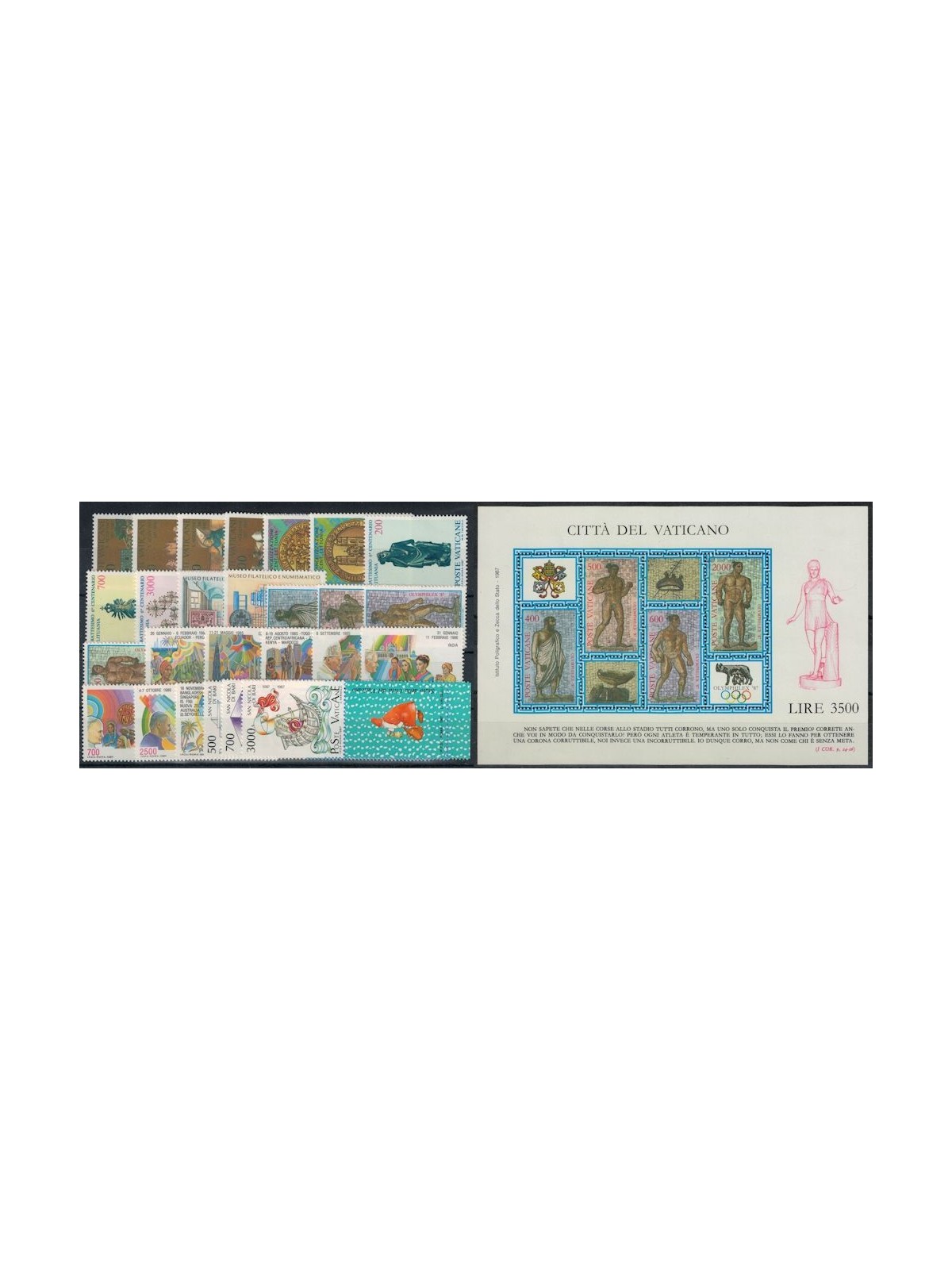 VATICAN 1987 Complete Year 26v + 1 s/s MNH**