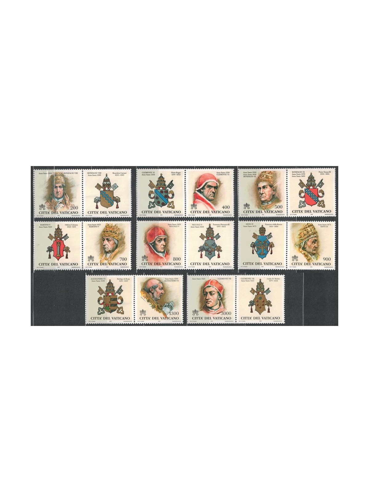 VATICAN 1998 The Popes and the Holy Years 8v MNH**