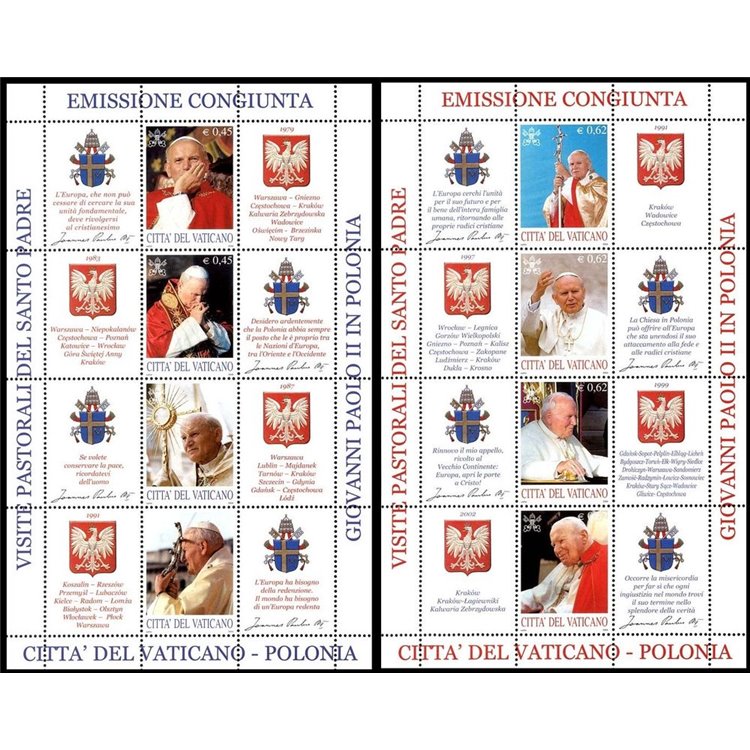 VATICAN 2004 Pastoral Visits to Poland 2 s/s MNH**