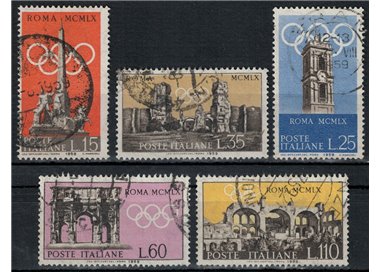 ITALY 1959 Pre-Olympic, Rome Olympics 5v us