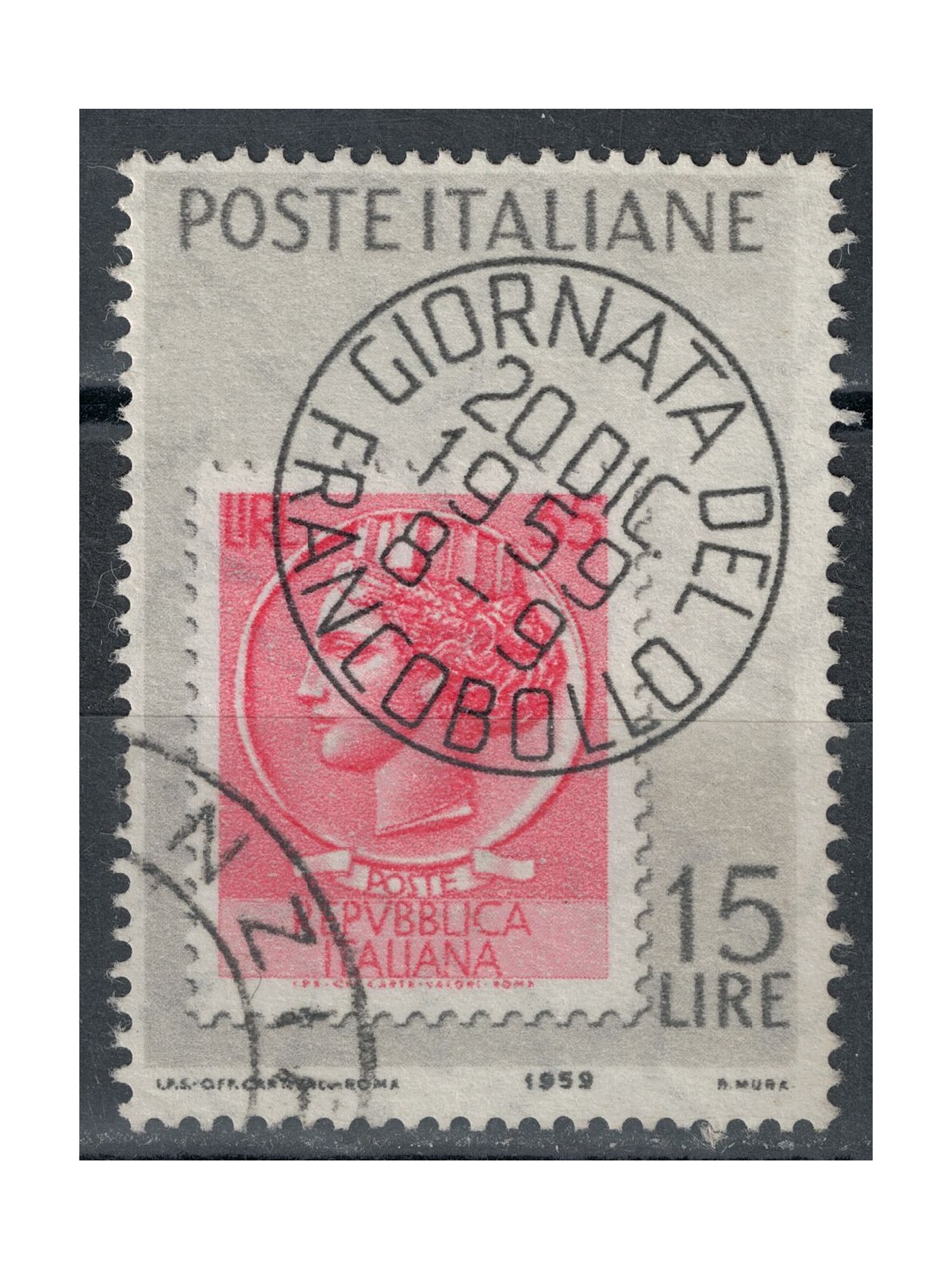 ITALIA 1959 Giornata del francobollo us