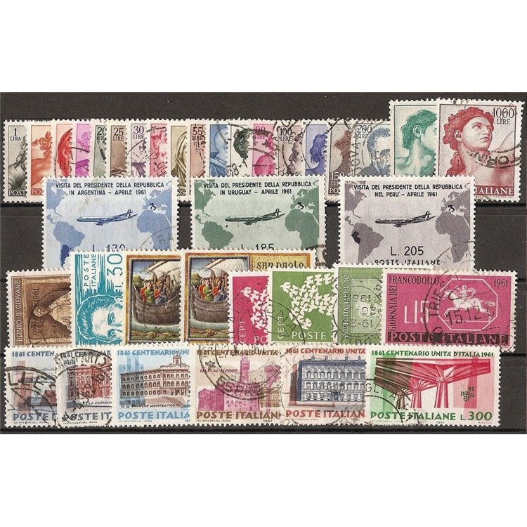 ITALIA 1961 Annata Completa no Gronchi rosa 36v us