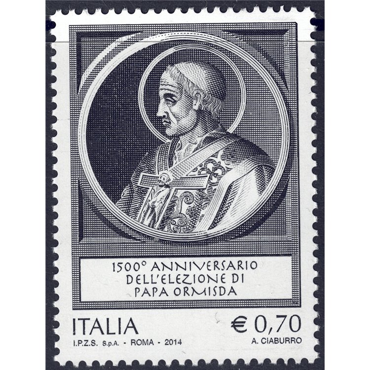 ITALIA 2014 Papa Ormisda MNH**