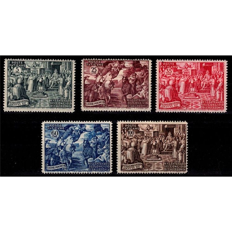 VATICAN 1951 Council of Chalcedon 5v MNH**