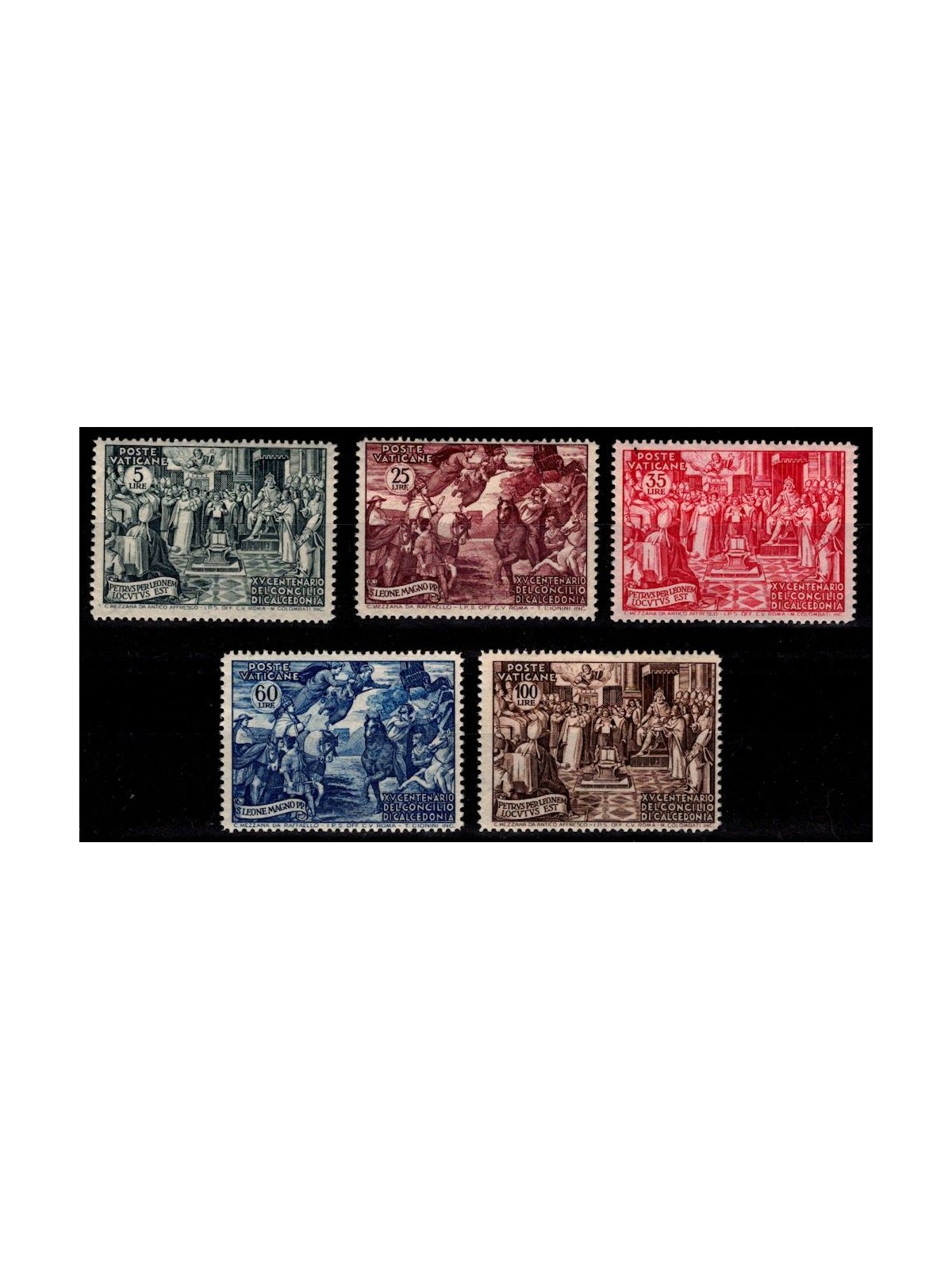 VATICAN 1951 Council of Chalcedon 5v MNH**