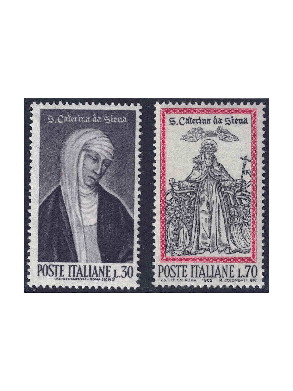 ITALIA 1962 Santa Caterina da Siena 2v MNH**