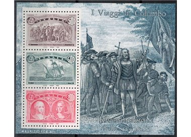 ITALIA 1992 I viaggi di Colombo varietà BF MNH**