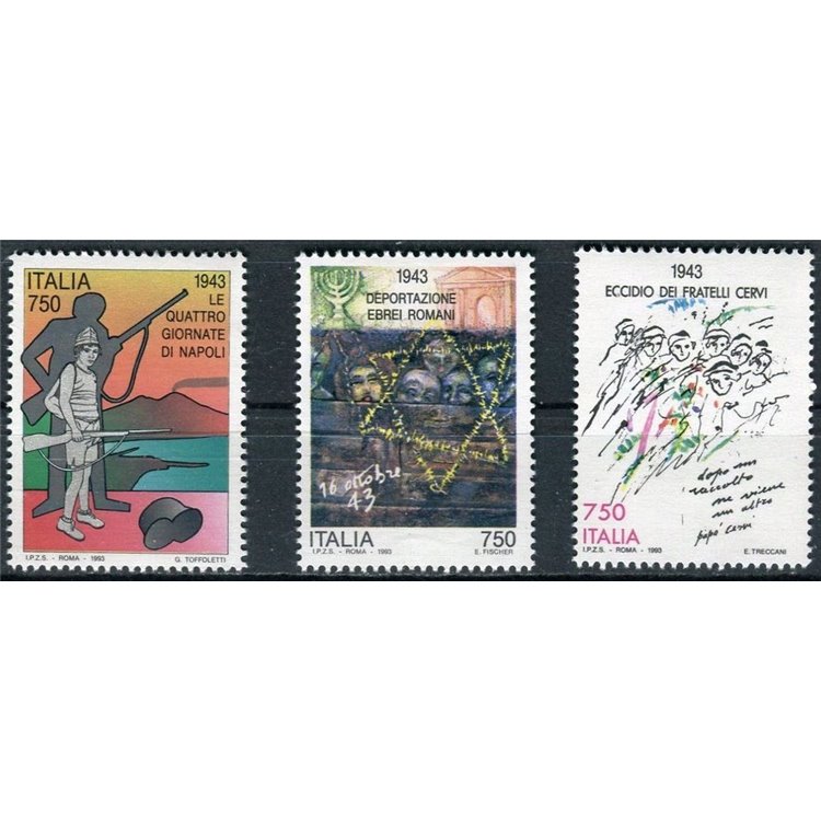 ITALY 1993 Events of the Second World War 3v MNH**