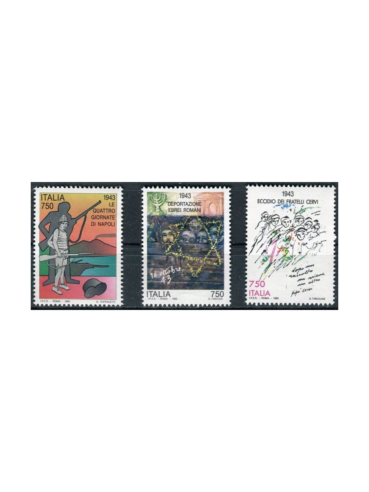 ITALY 1993 Events of the Second World War 3v MNH**