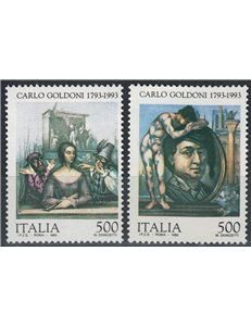 ITALY 1993 Carlo Goldoni 2v MNH**