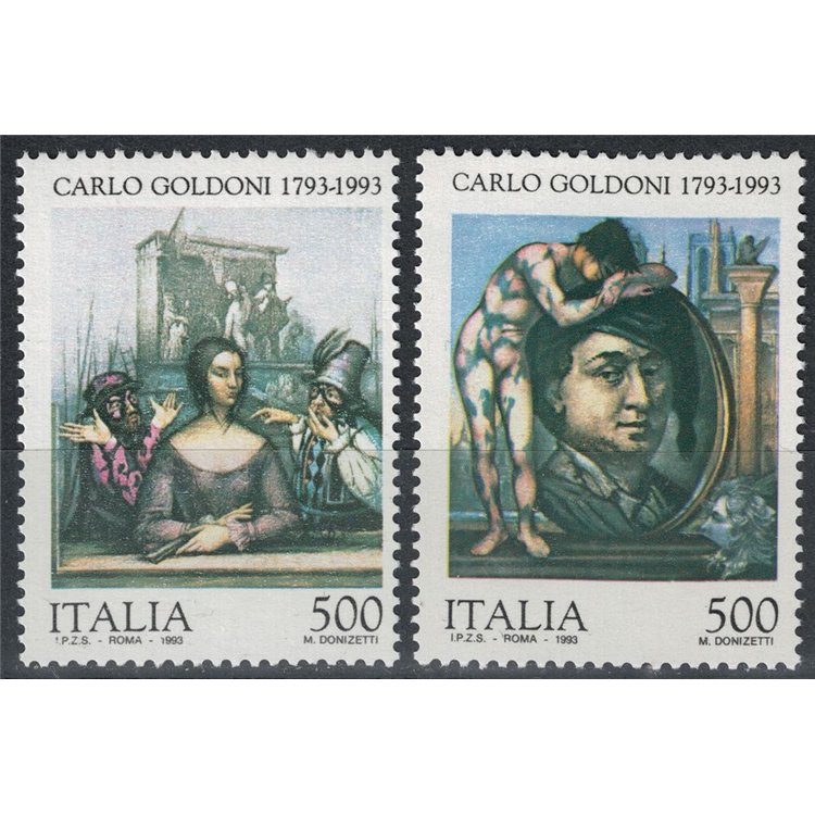 ITALY 1993 Carlo Goldoni 2v MNH**