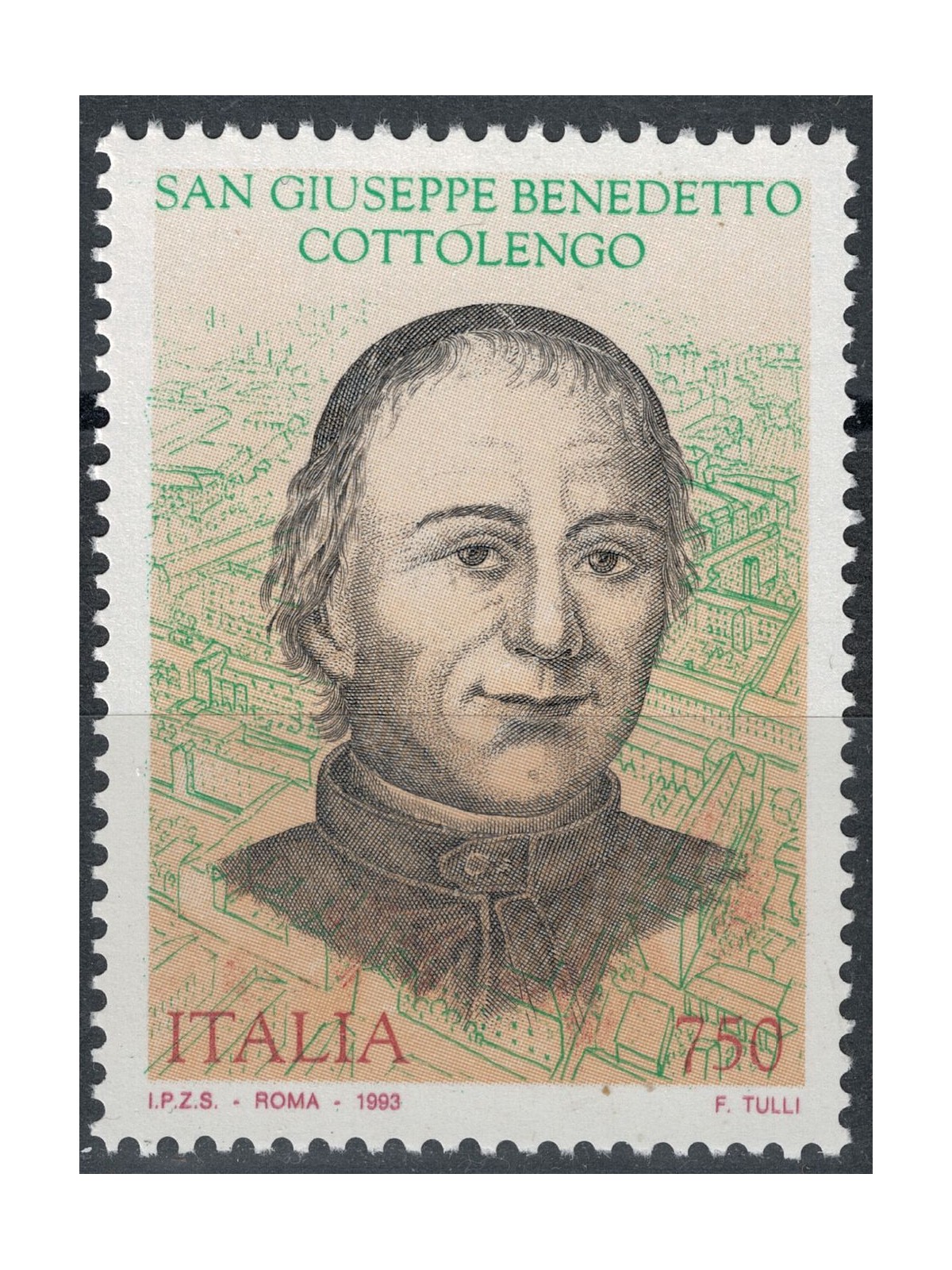 ITALY 1993 Saint Joseph Benedict Cottolengo MNH**