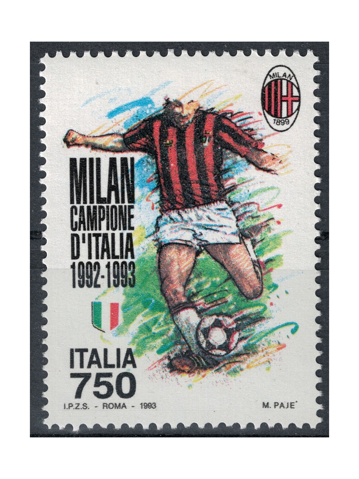 ITALY 1993 Milan champion of Italy MNH**