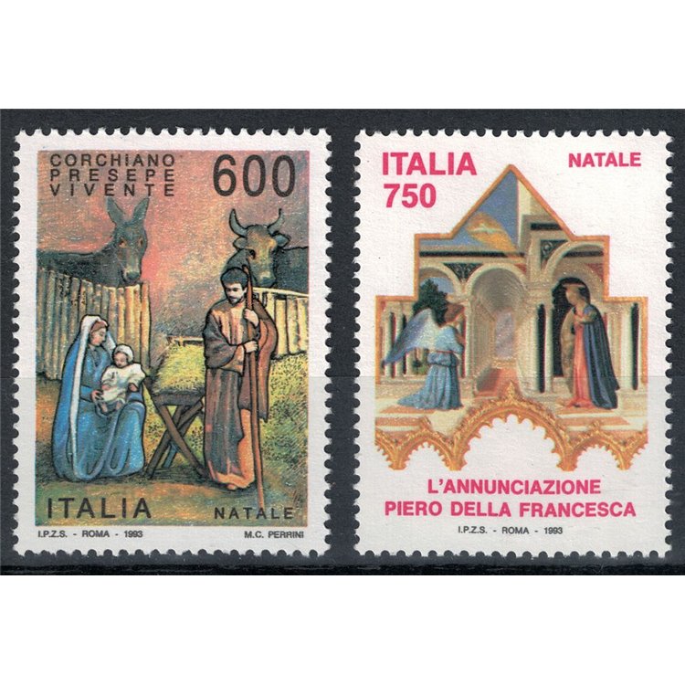 ITALY 1993 Christmas 2v MNH**