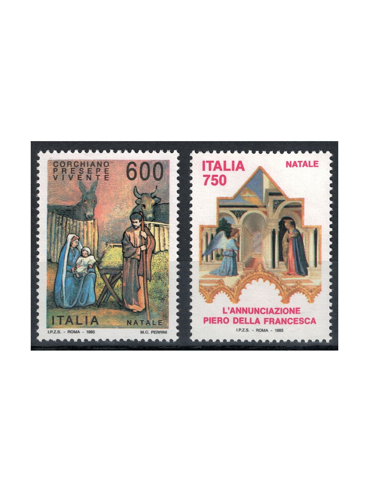 ITALIA 1993 Natale 2v MNH**