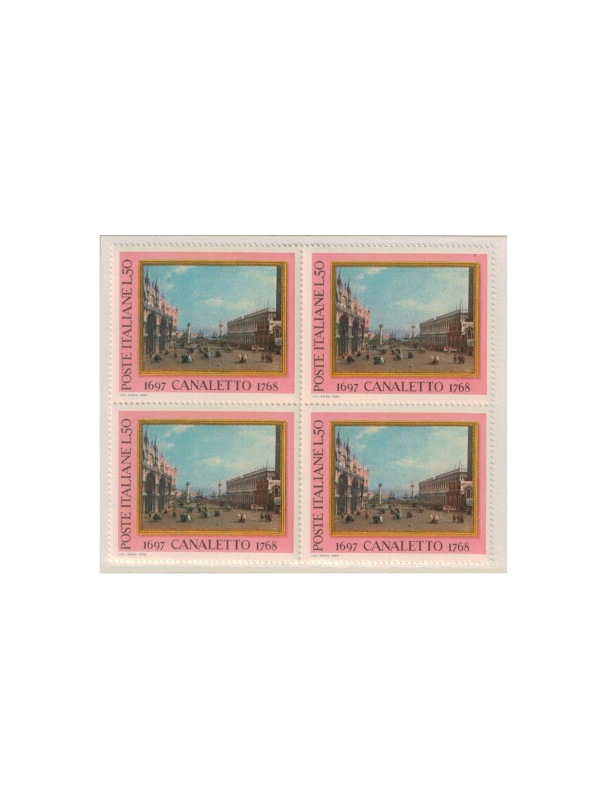 ITALIA 1968 Canaletto in quartina MNH**