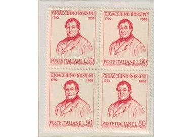 ITALIA 1968 Gioacchino Rossini in quartina MNH**
