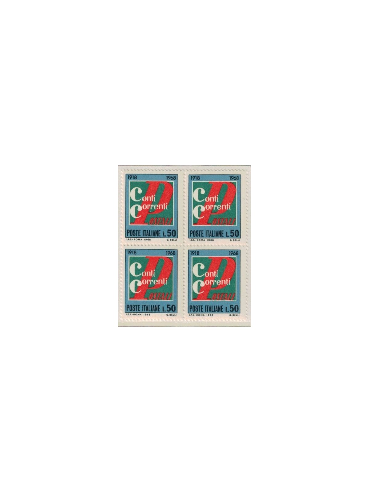 ITALIA 1968 Conti correnti postali in quartina MNH**