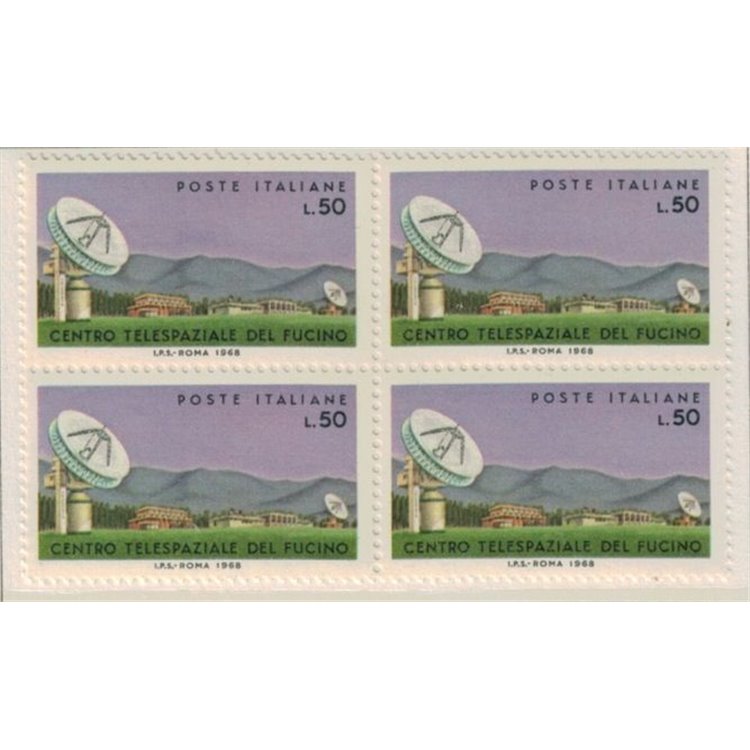 ITALIA 1968 Telecomunicazioni spaziali in quartina MNH**