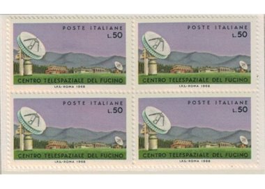 ITALIA 1968 Telecomunicazioni spaziali in quartina MNH**