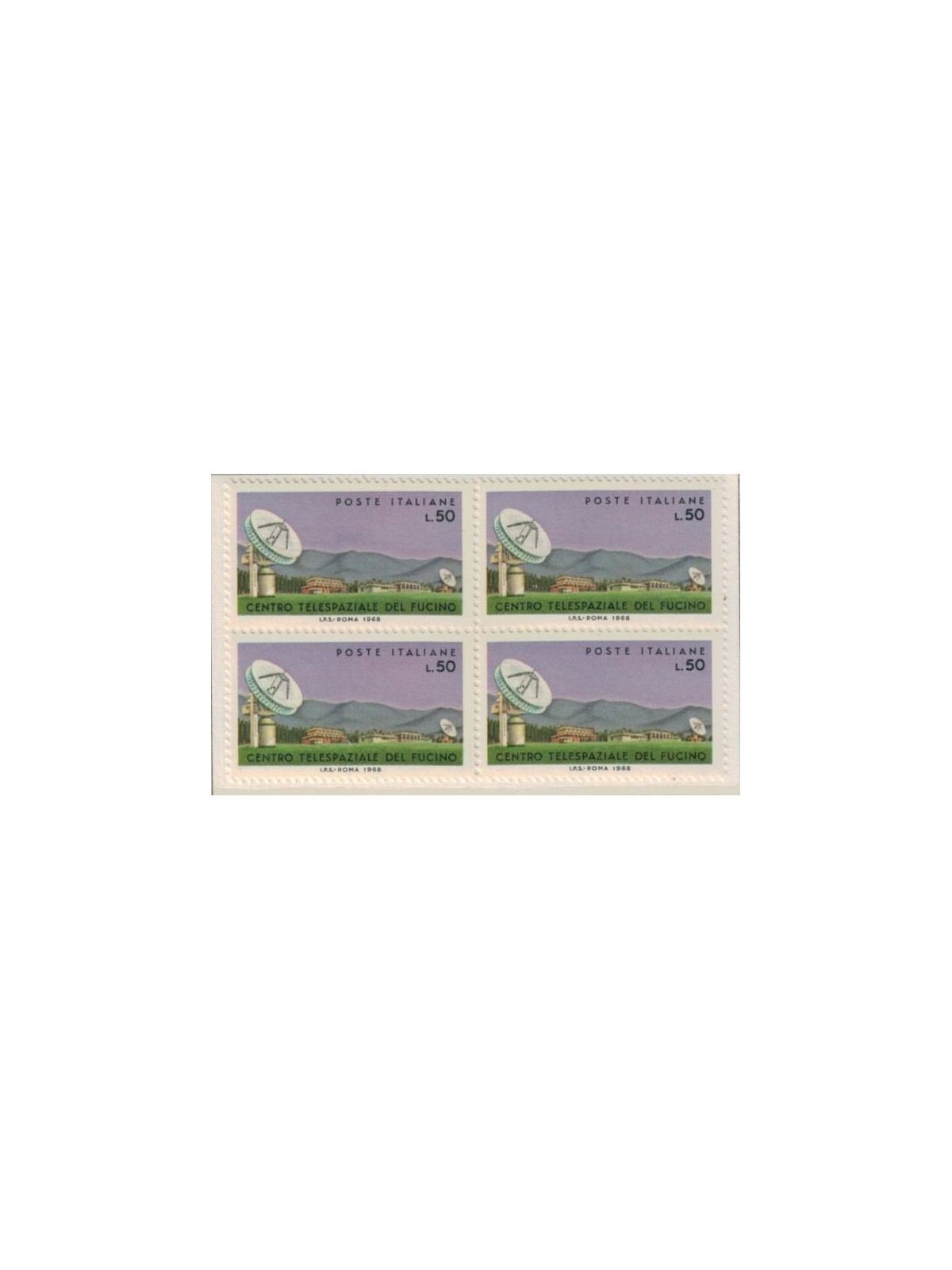 ITALY 1968 Space Telecommunications in block of four MNH**