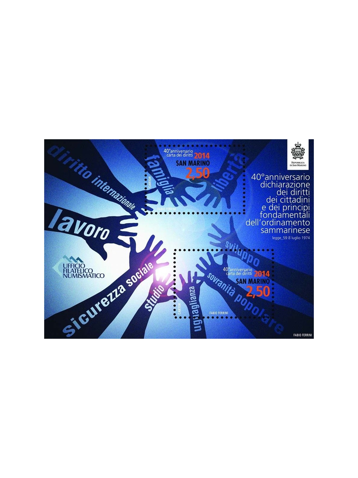 SAN MARINO 2014 Declaration of Rights s/s MNH**