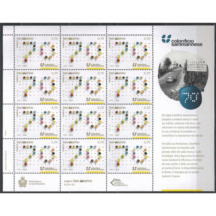 SAN MARINO 2014 Colorificio sammarinese MF MNH**