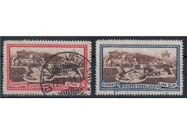 VATICANO 1933 Giardini e medaglioni, espressi 2v us