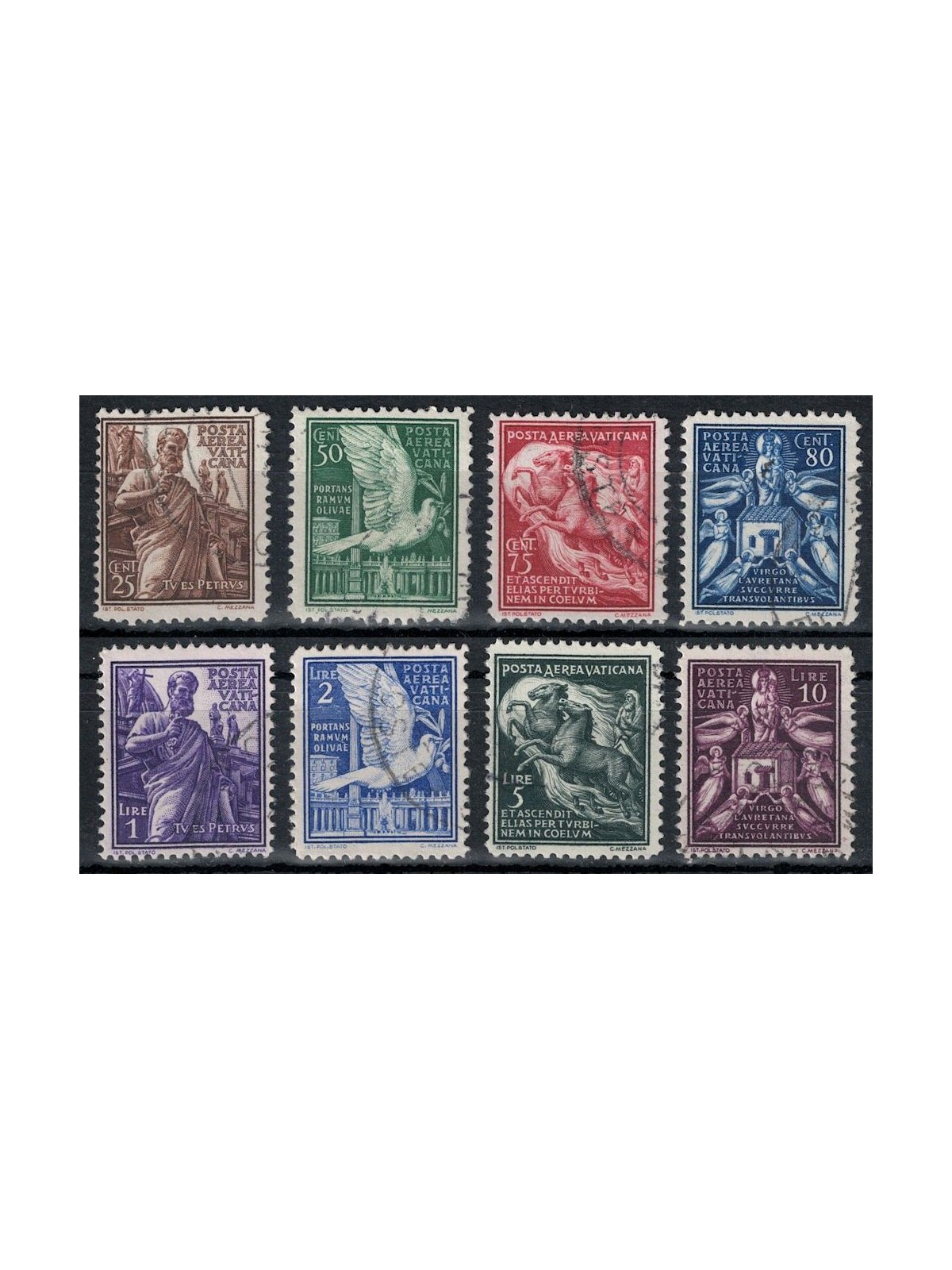 VATICAN 1938 Various subjects (airmail) 8v us