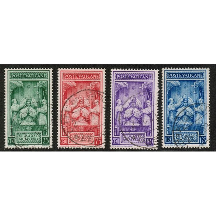 VATICAN 1939 Coronation of Pius XII 4v us
