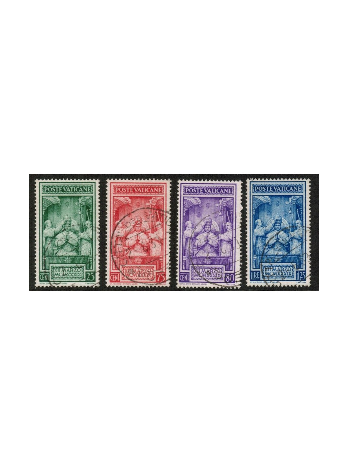 VATICAN 1939 Coronation of Pius XII 4v us