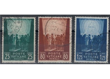 VATICANO 1942 Pro prigionieri, 1ª emissione 3v us