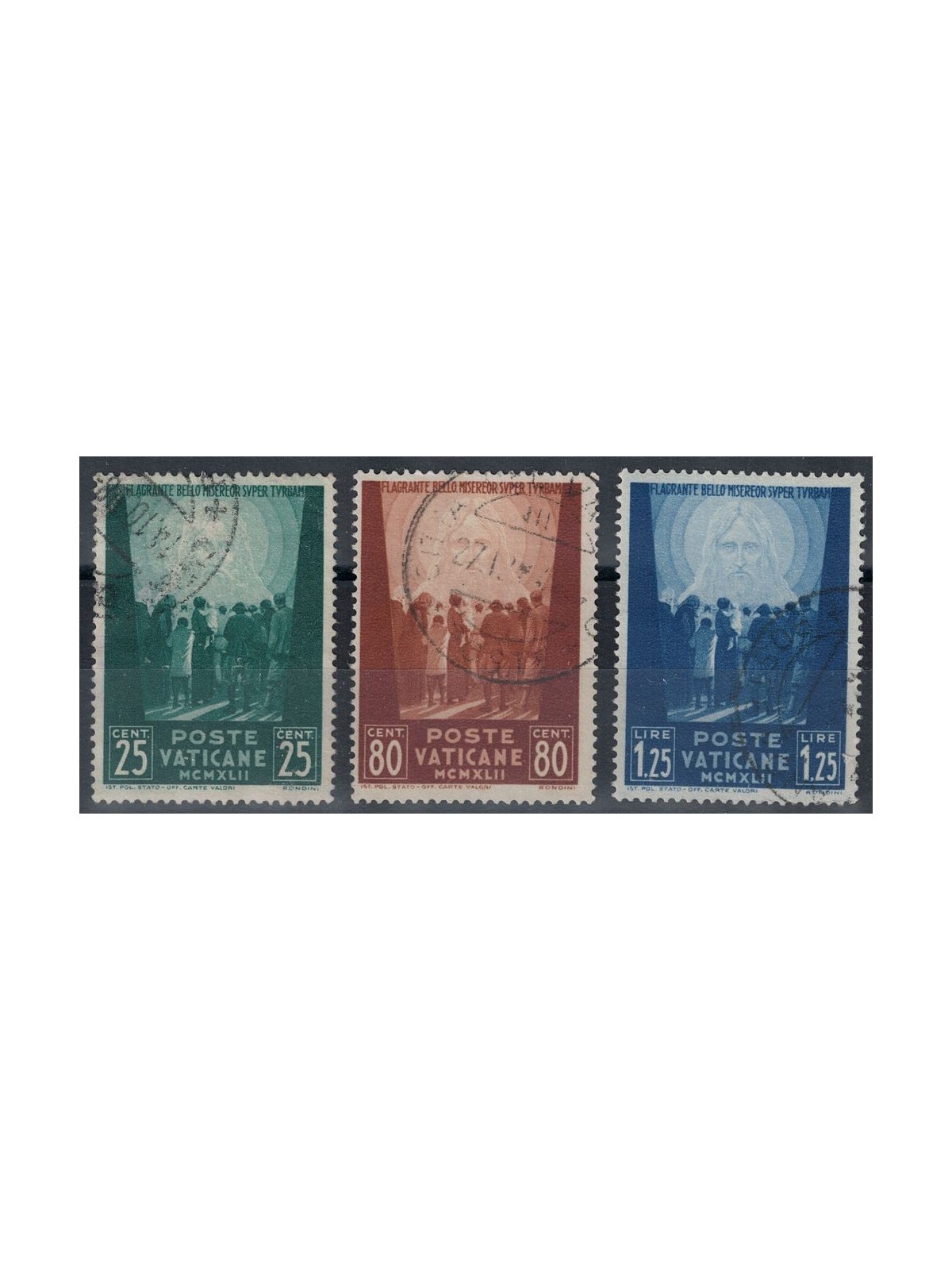 VATICANO 1942 Pro prigionieri, 1ª emissione 3v us