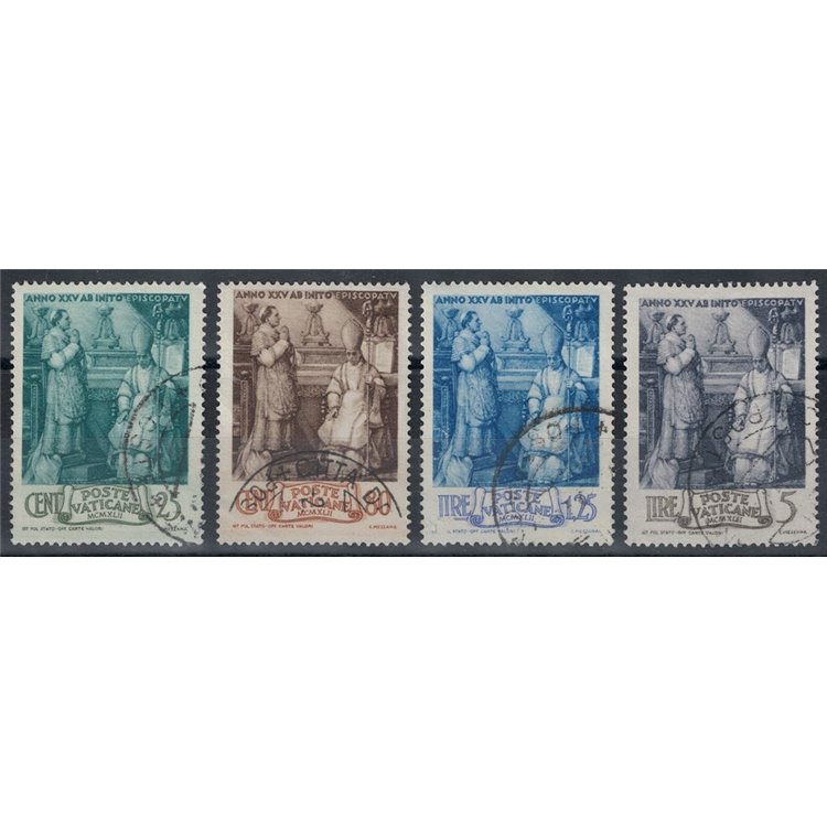 VATICANO 1943 Episcopato di Pio XII 4v us