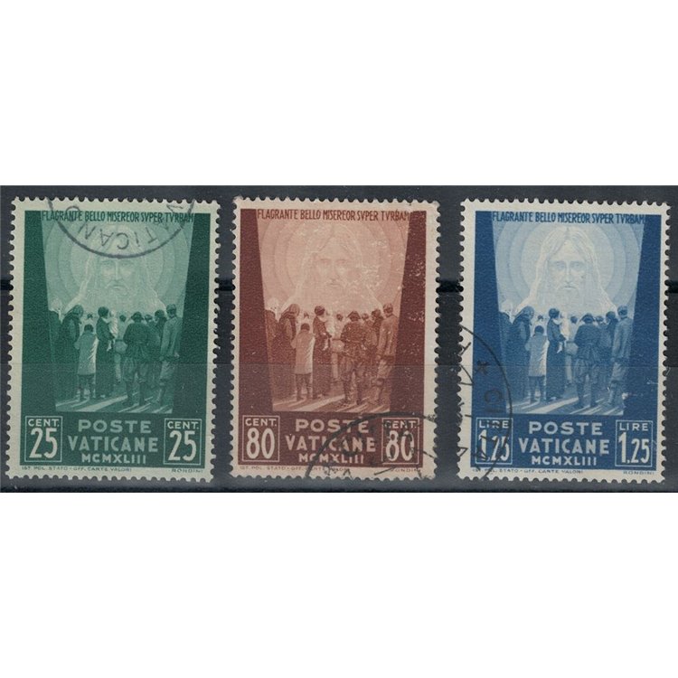 VATICAN 1944 Pro prisoners, 2nd issue 3v us
