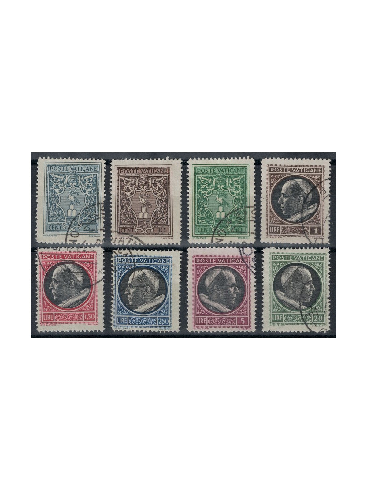 VATICANO 1945 Medaglioncini 8v us