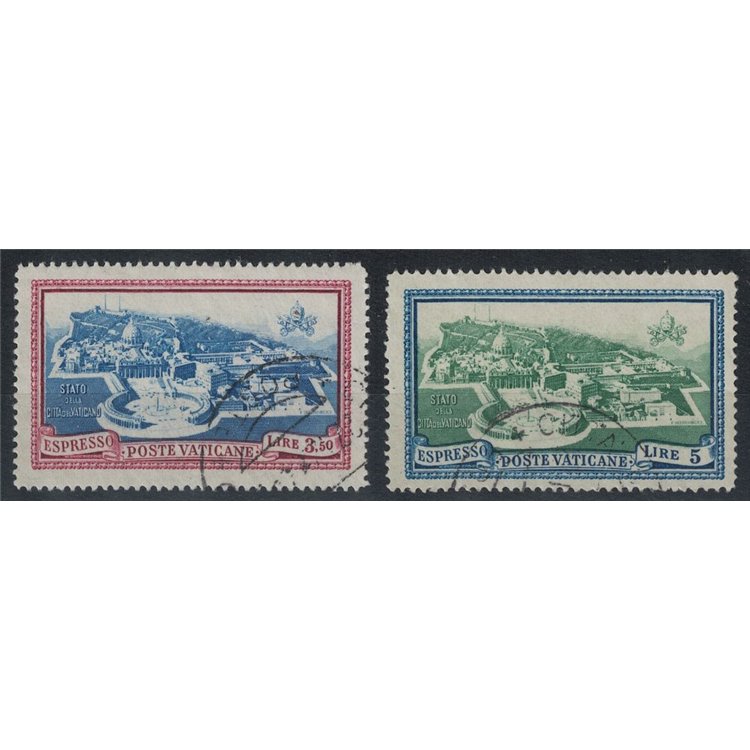 VATICANO 1945 Medaglioncini, espressi 2v us