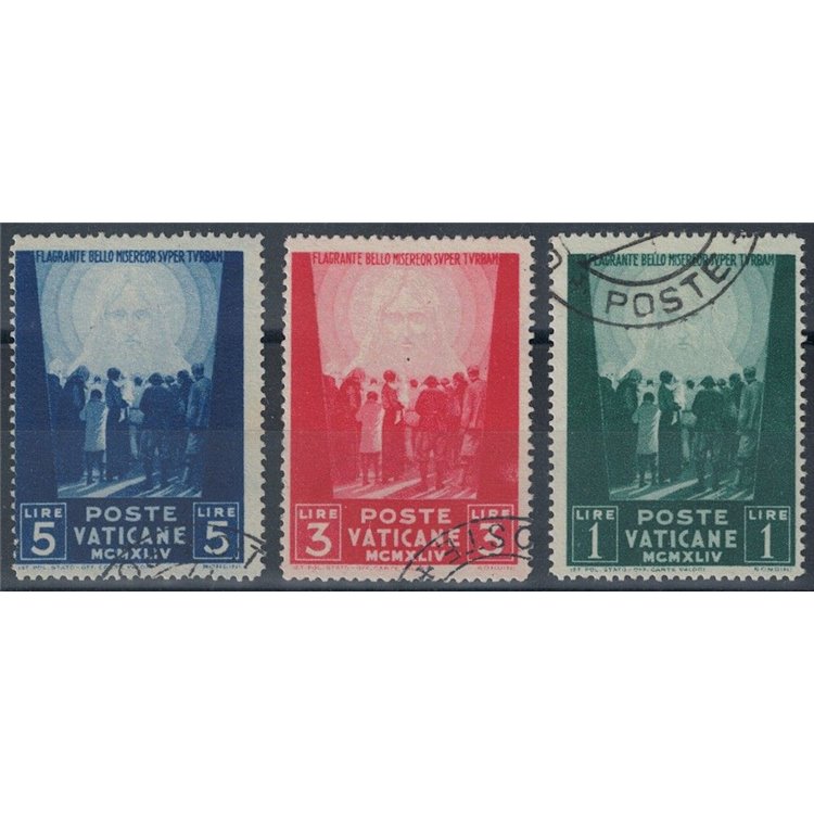 VATICANO 1945 Pro prigionieri, 3ª emissione 3v us