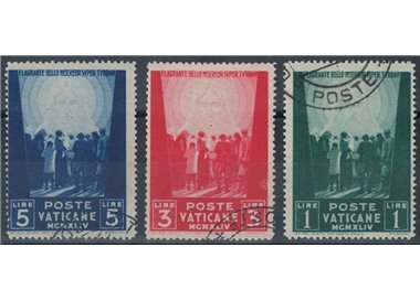 VATICANO 1945 Pro prigionieri, 3ª emissione 3v us