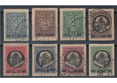 VATICAN 1945 Overprinted medallions 8v us